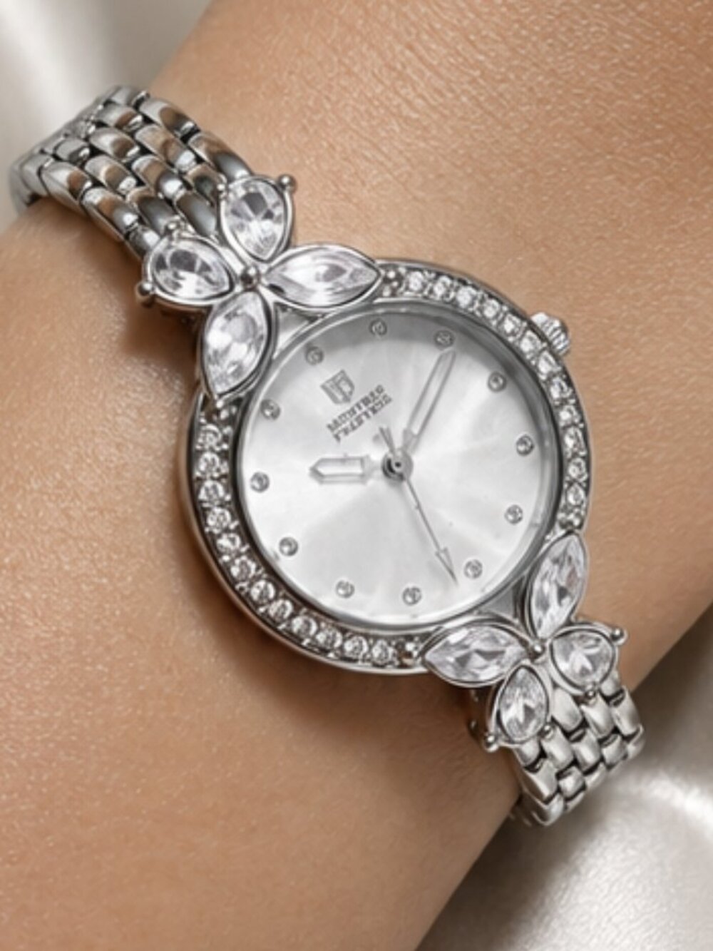 Montres Prestige x Invicta Silver Crystal Butterfly Watch 22mm MPW-0233 NIB